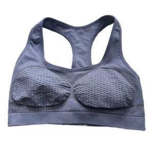 Gymshark Racerback Peep Textured Sports Bra Large Navy Black